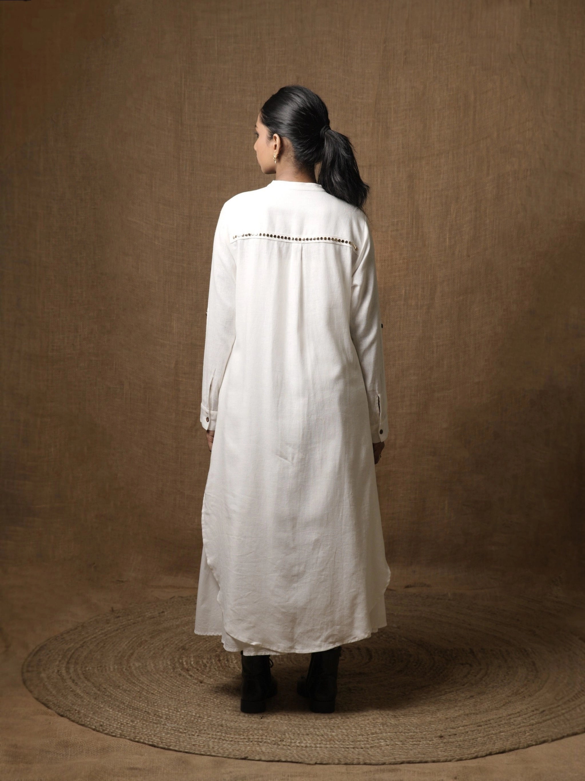 LUXE LINEN WHITE SHIRT DRESS
