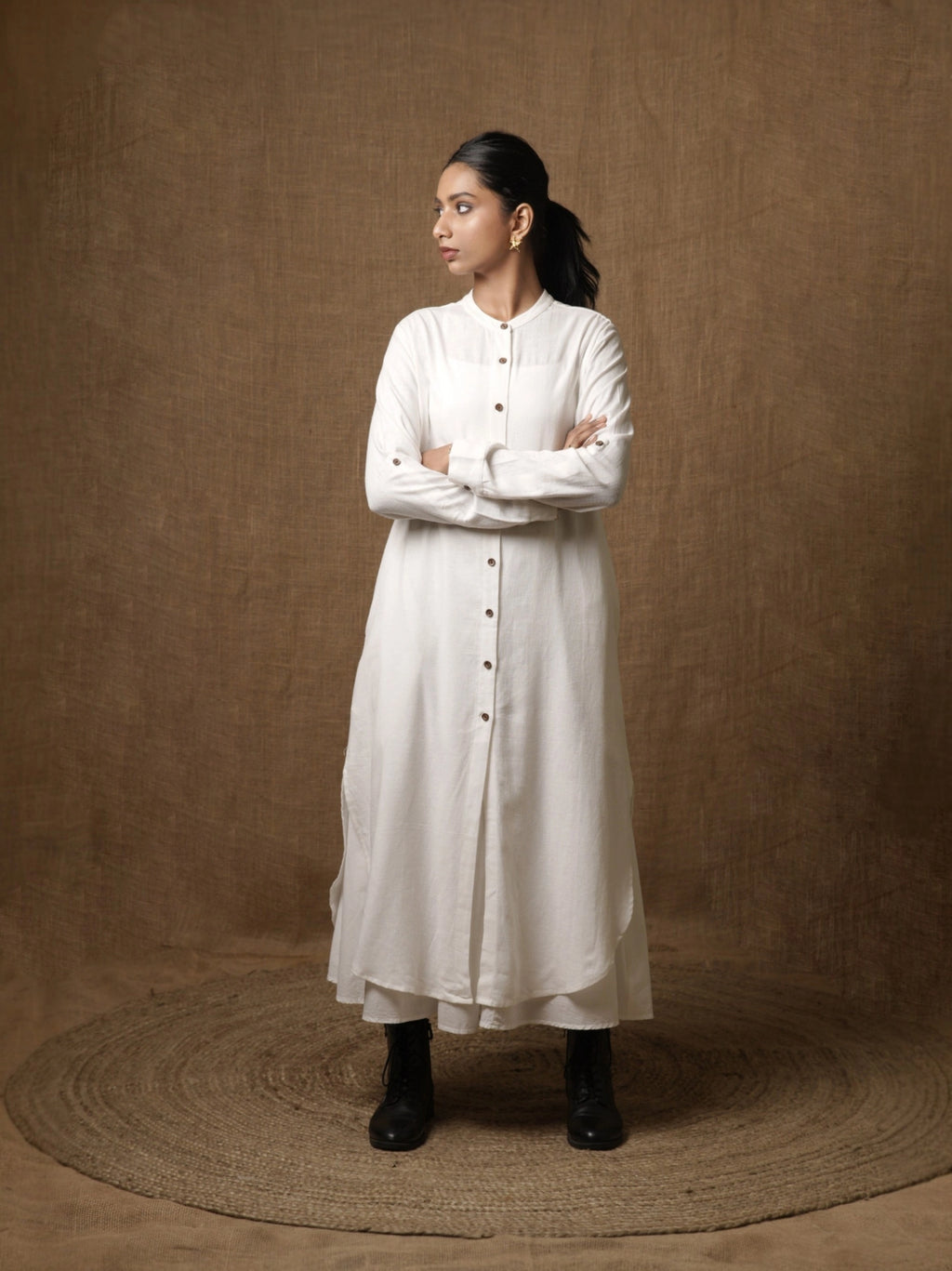 LUXE LINEN WHITE SHIRT DRESS