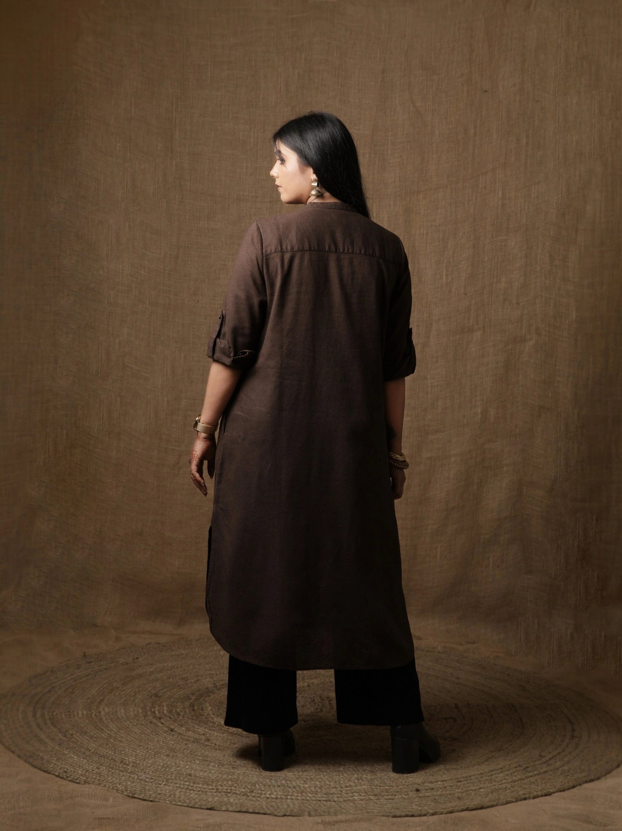 THE CLASSIC KURTA DRESS  - BROWN