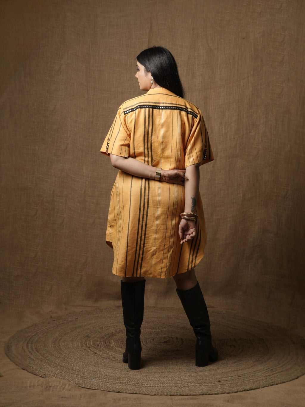 LINEN HI-LOW SHIRT DRESS - MANGO