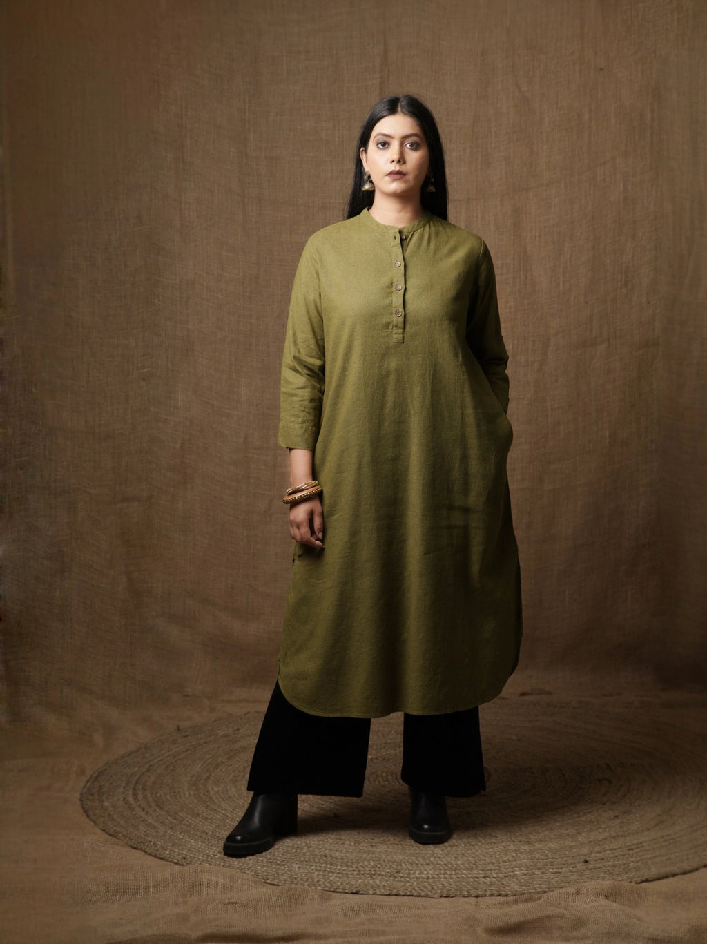 THE CLASSIC KURTA DRESS - SAGE GREEN