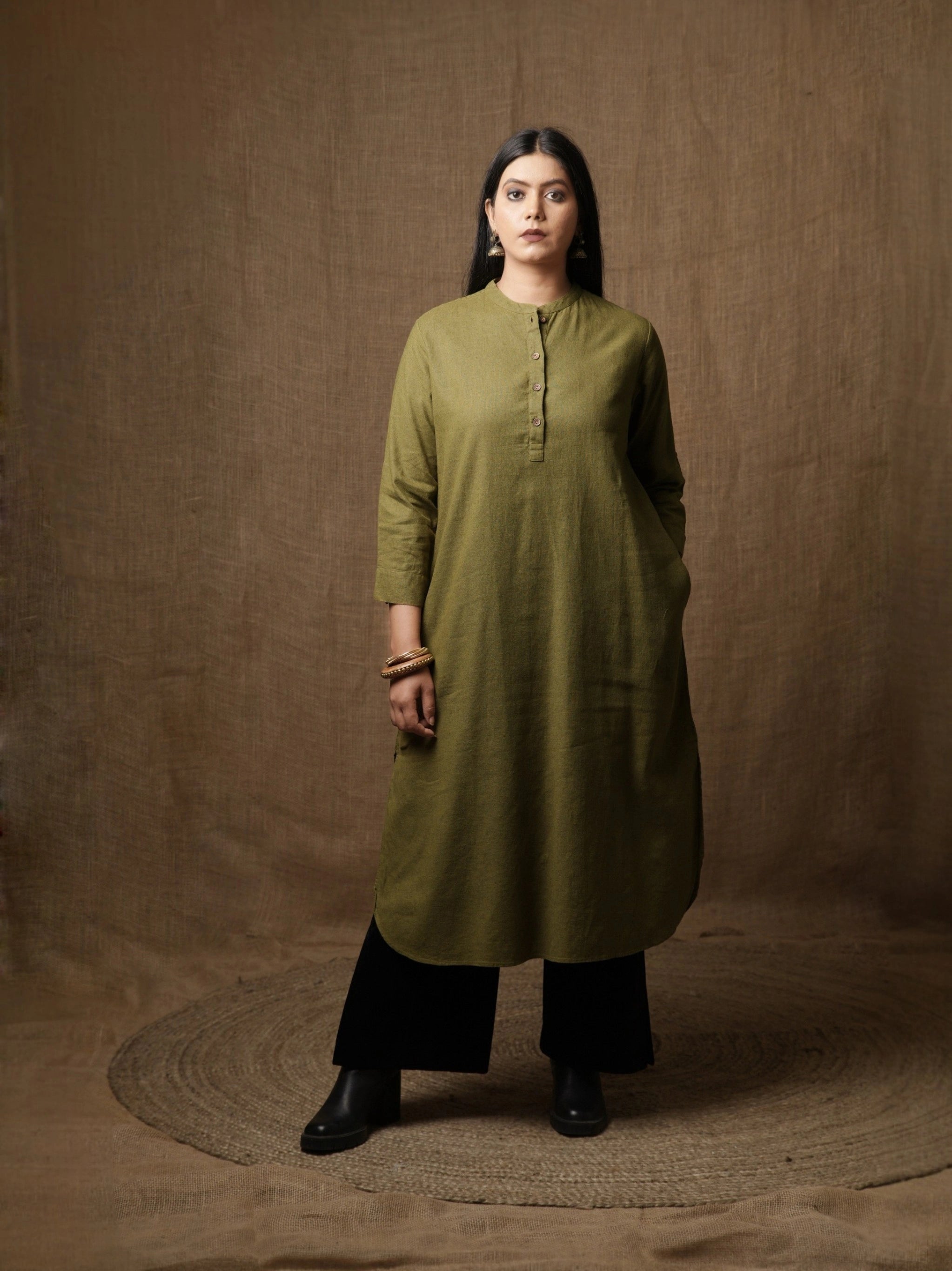 THE CLASSIC KURTA DRESS - SAGE GREEN