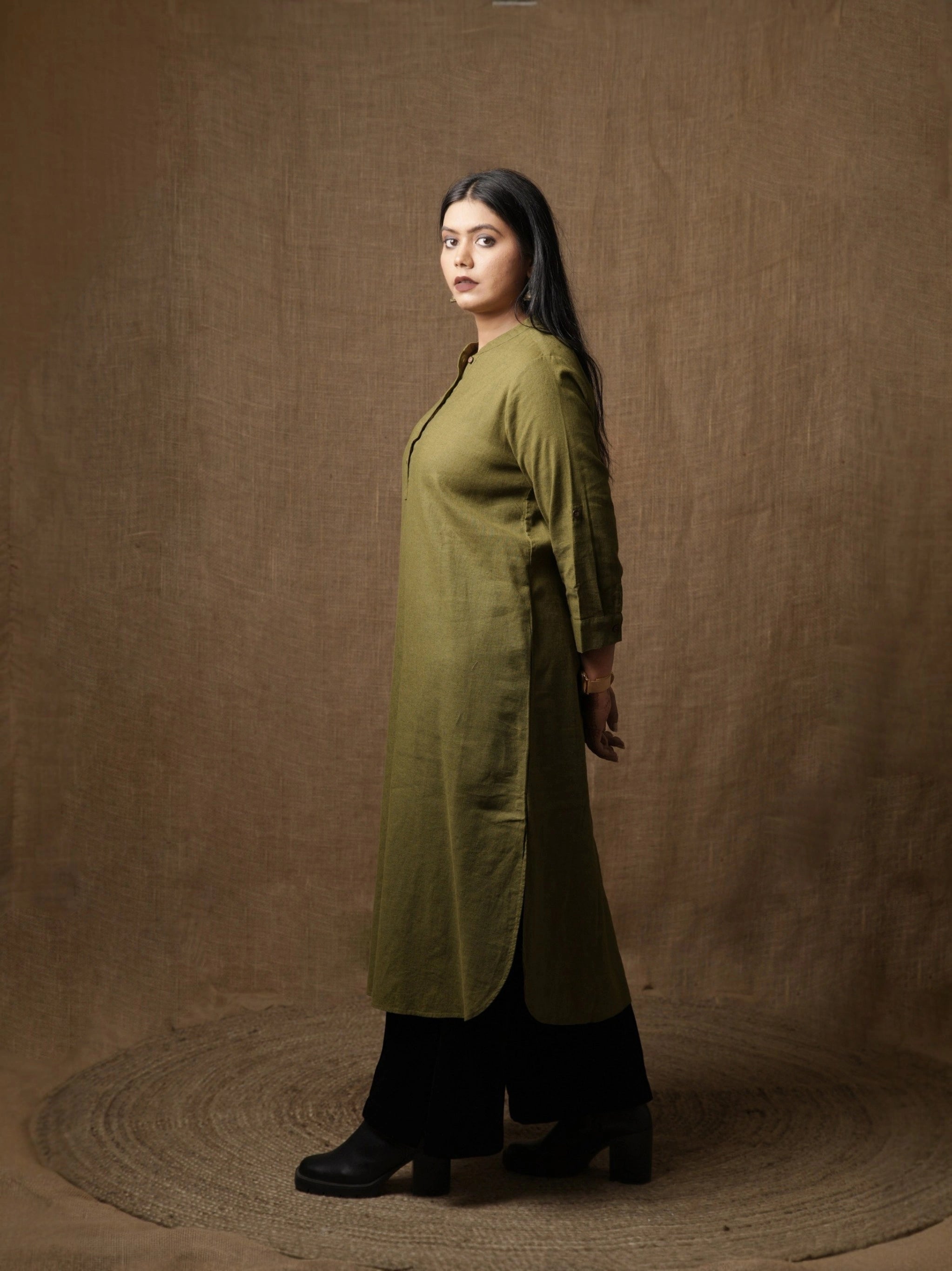 THE CLASSIC KURTA DRESS - SAGE GREEN