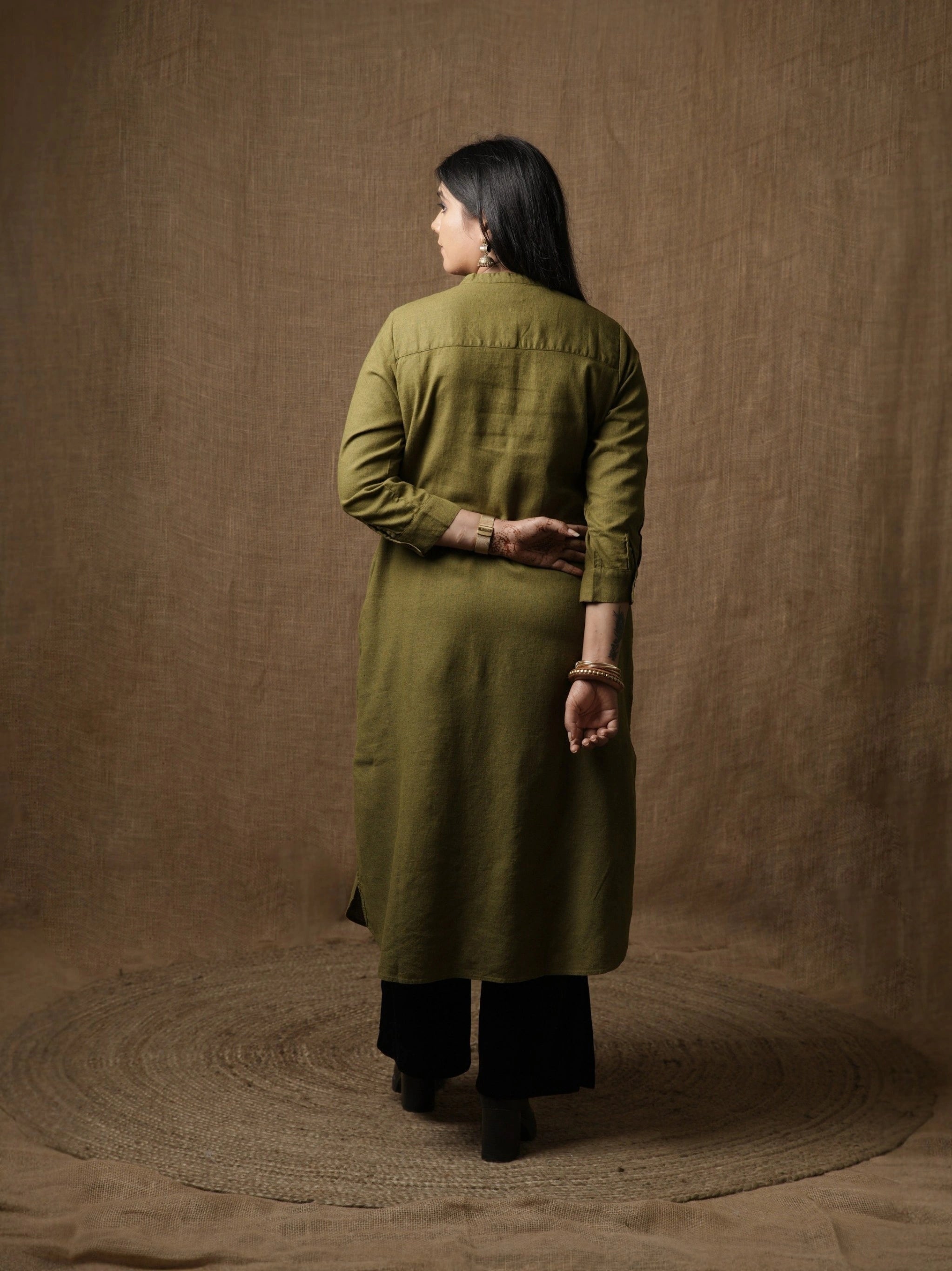THE CLASSIC KURTA DRESS - SAGE GREEN