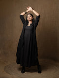LUXE LINEN BLACK SHIRT DRESS