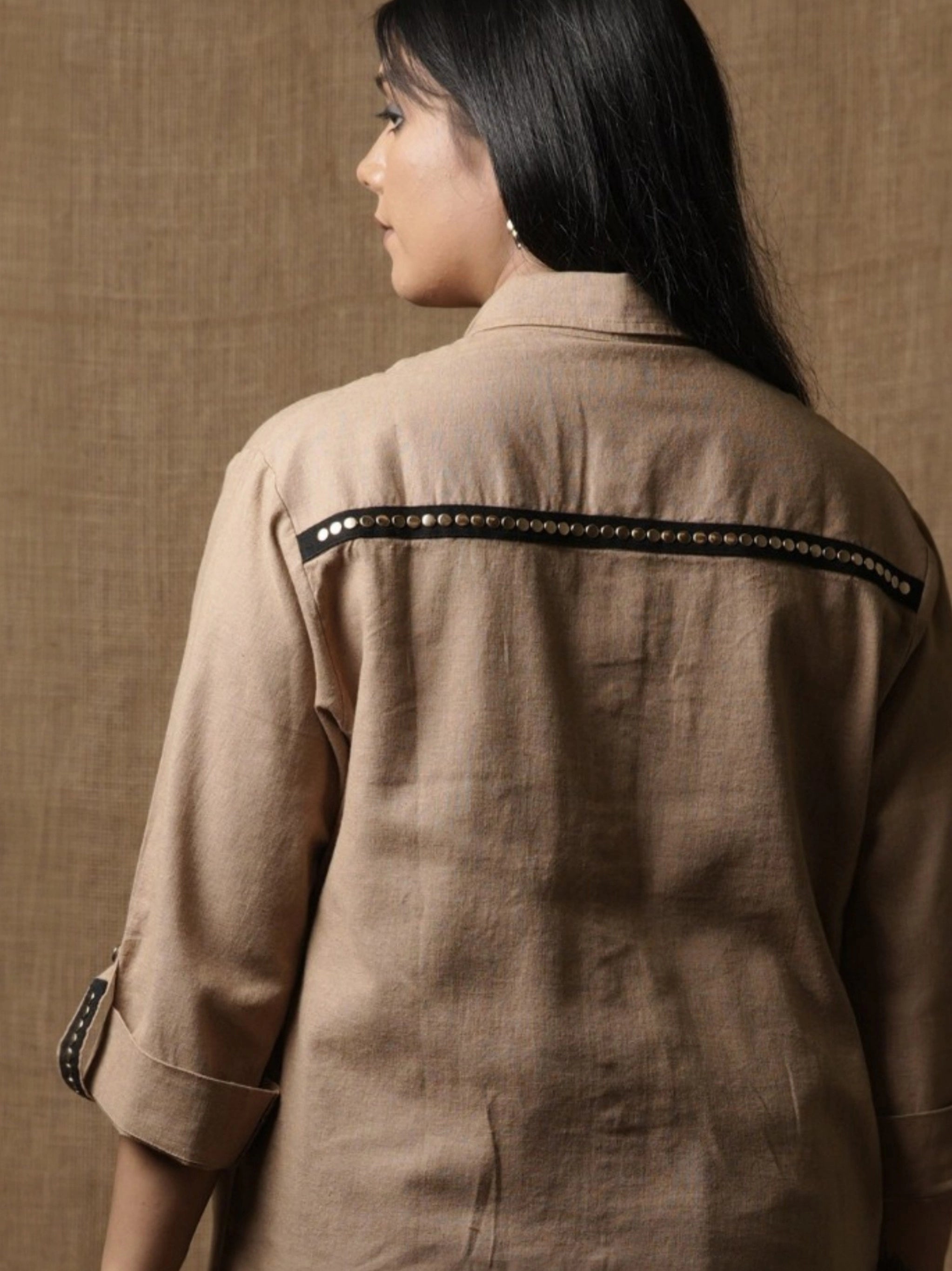 POLICE SHIRT TOP - BEIGE