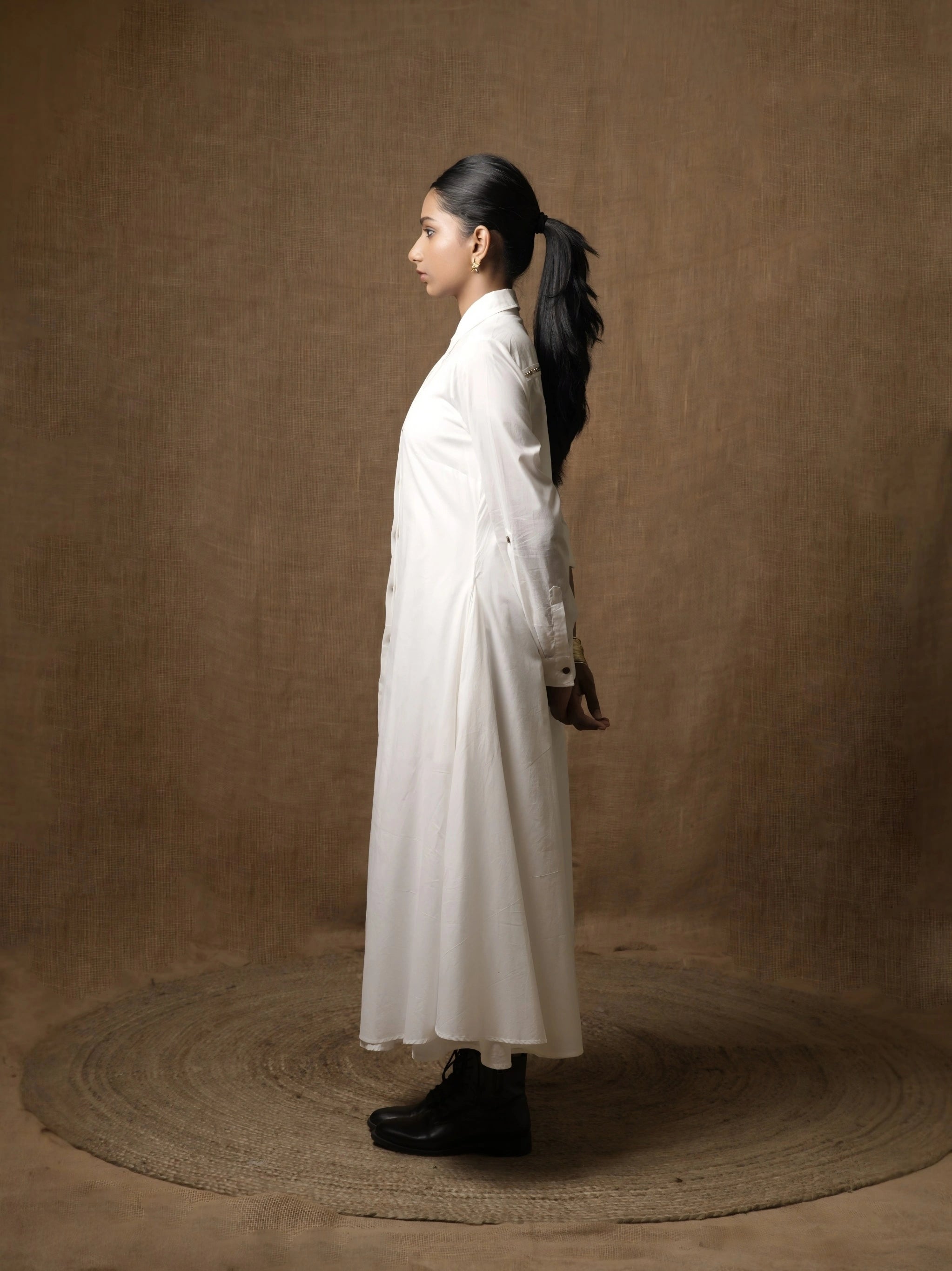 ALINE SHIRT DRESS - WHITE