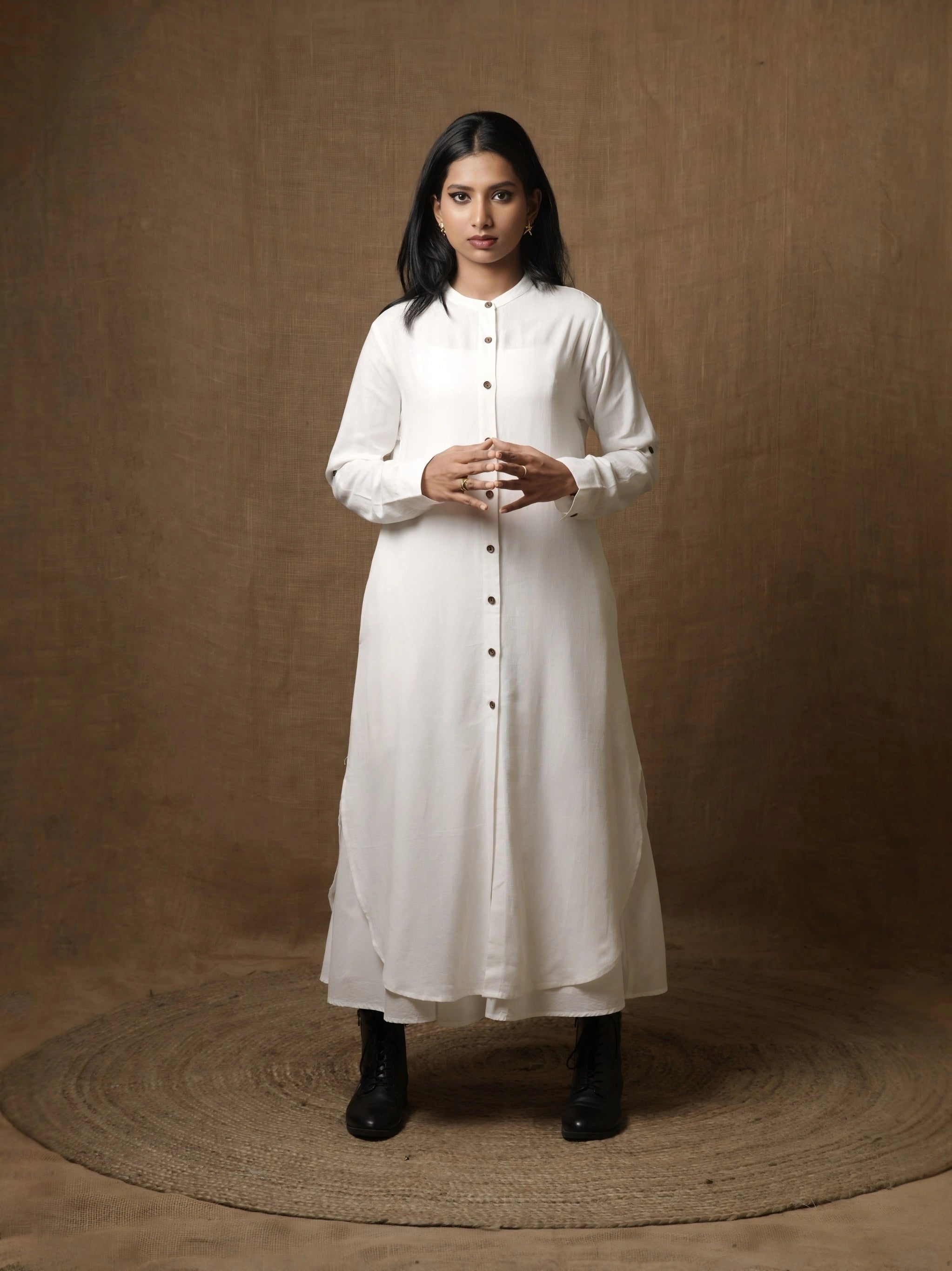 LUXE LINEN WHITE SHIRT DRESS