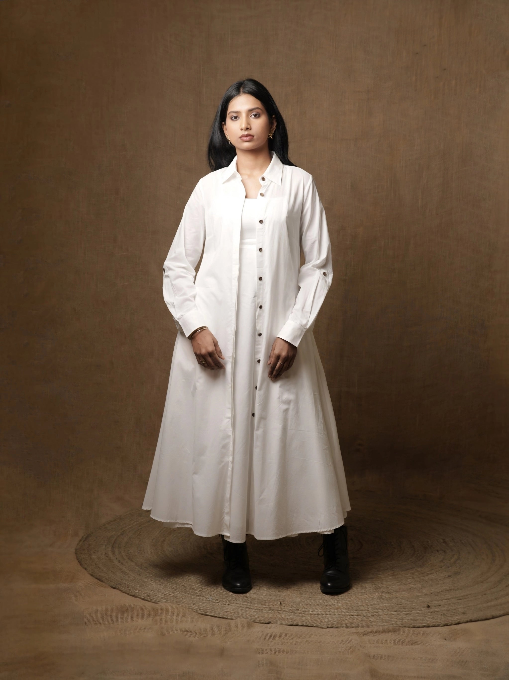 ALINE SHIRT DRESS - WHITE