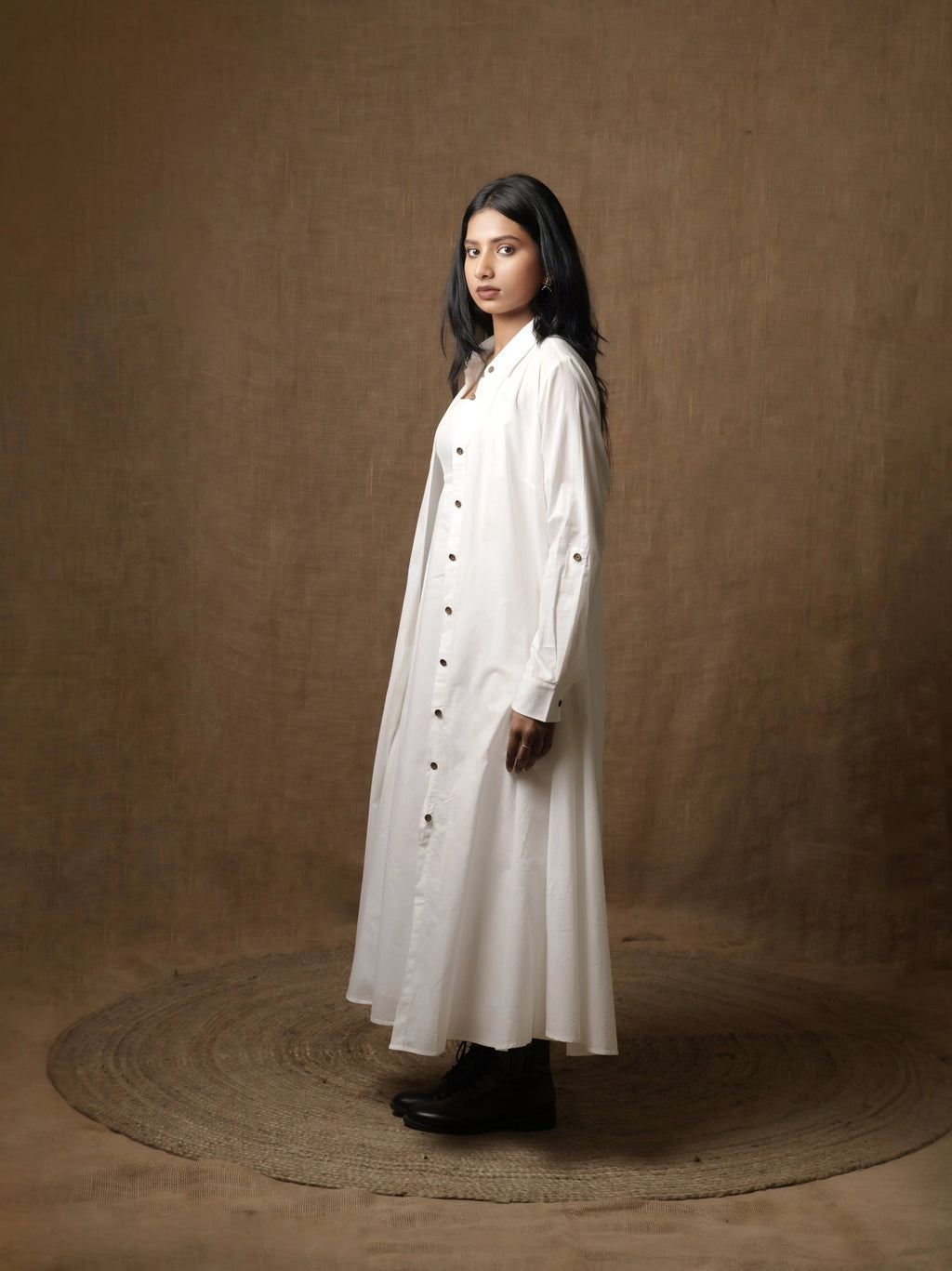 ALINE SHIRT DRESS - WHITE