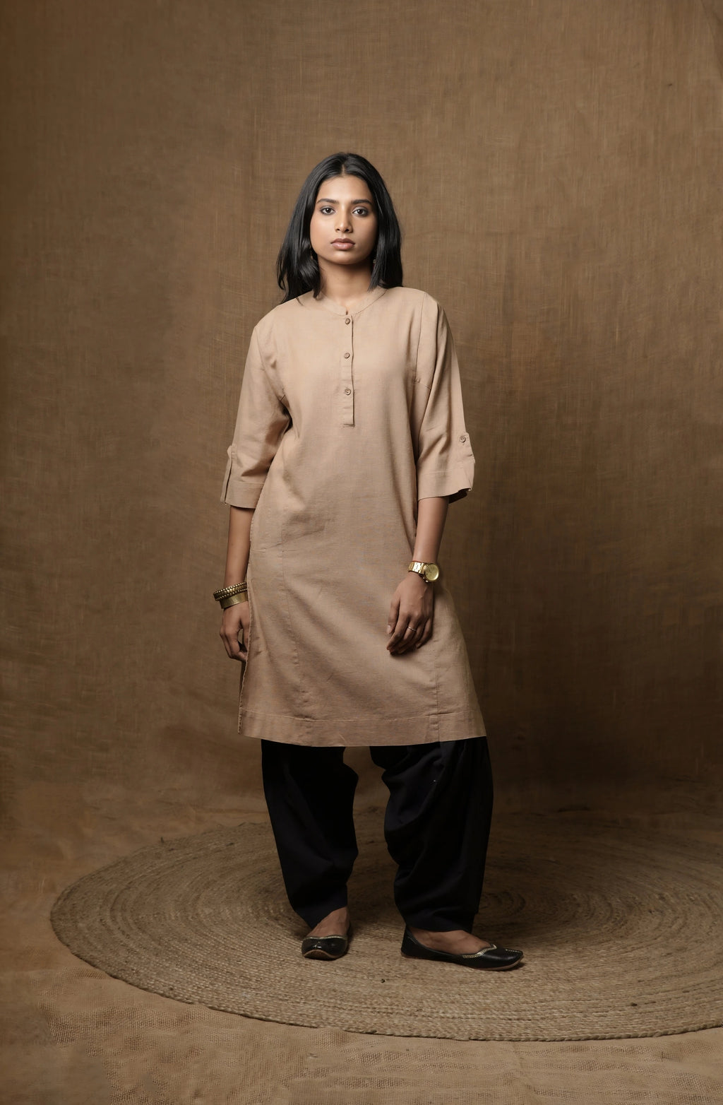 THE HIND BHARAT KURTA - BEIGE