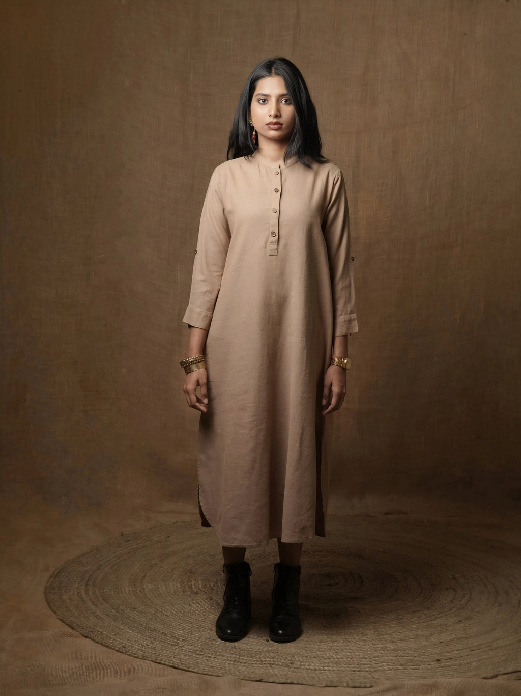 THE CLASSIC KURTA DRESS  - BEIGE