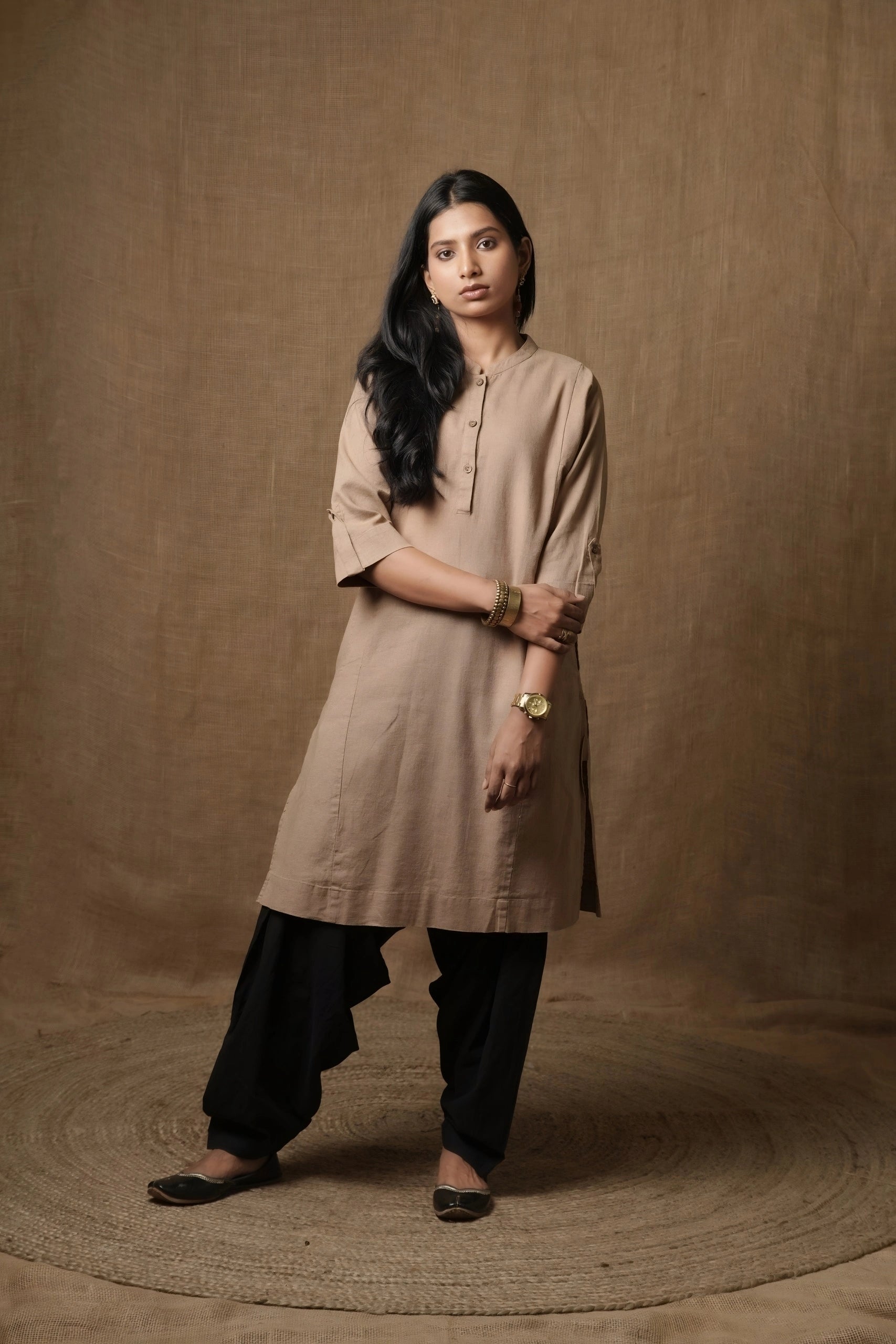 THE HIND BHARAT KURTA - BEIGE