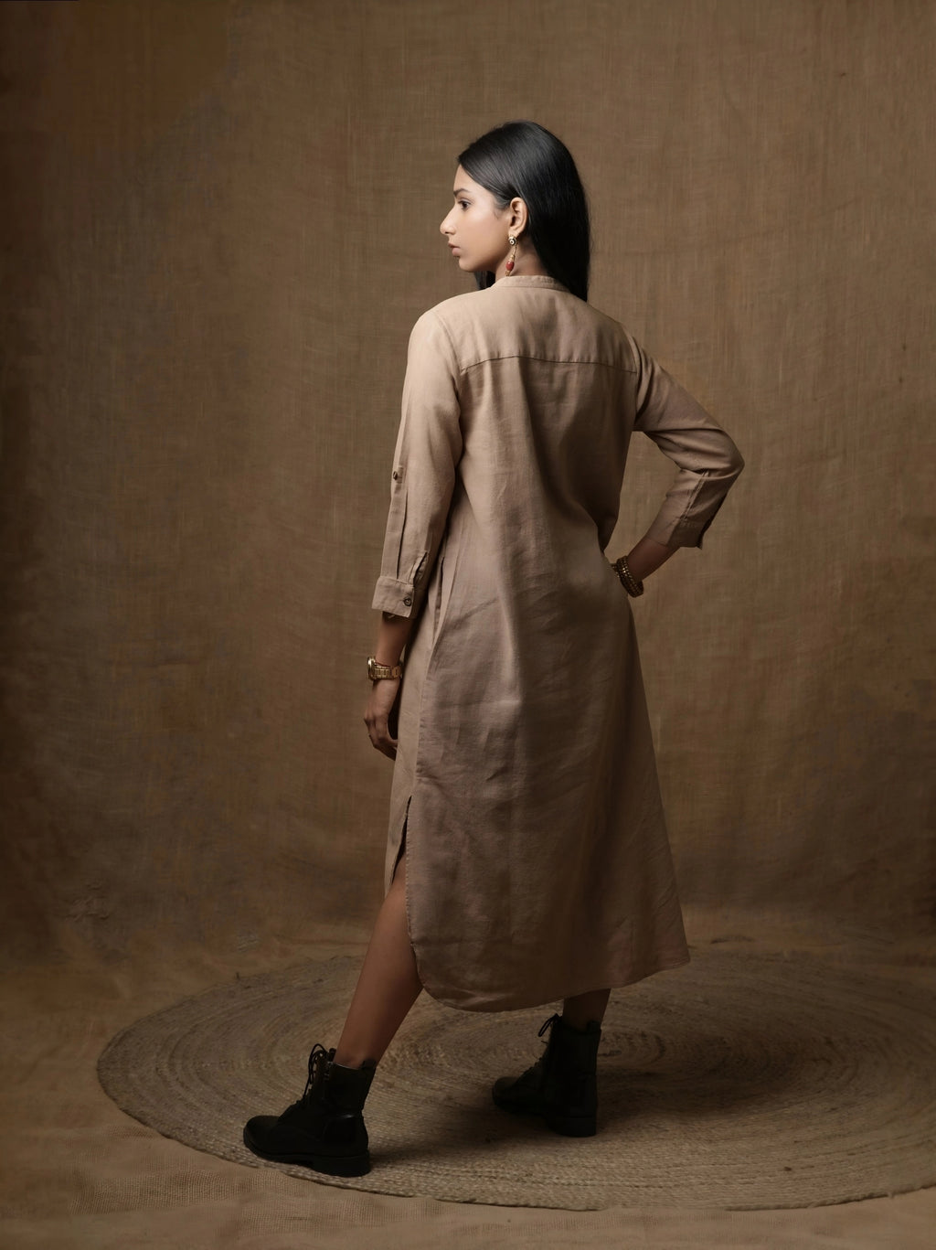 THE CLASSIC KURTA DRESS  - BEIGE