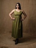 THE SWEETHEART MIDI DRESS - OLIVE