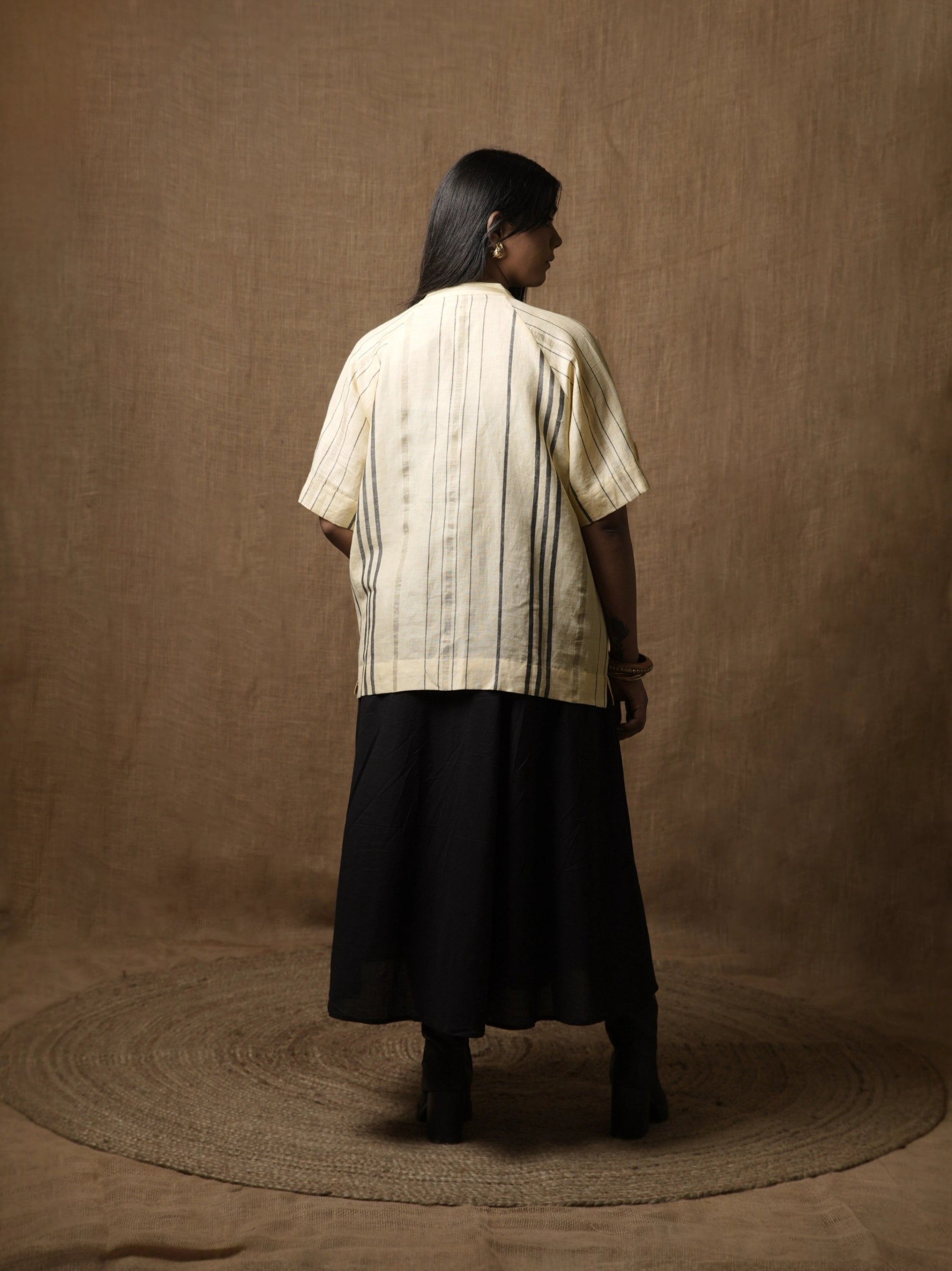WRANGLEN SLEEVE LEMON SHIRT TOP