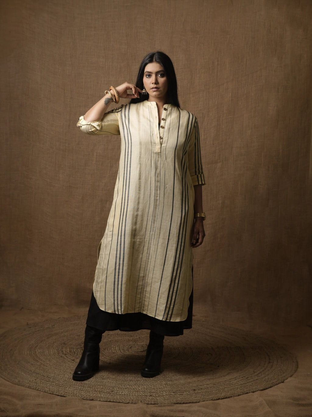 THE CLASSIC KURTA DRESS  - LEMON