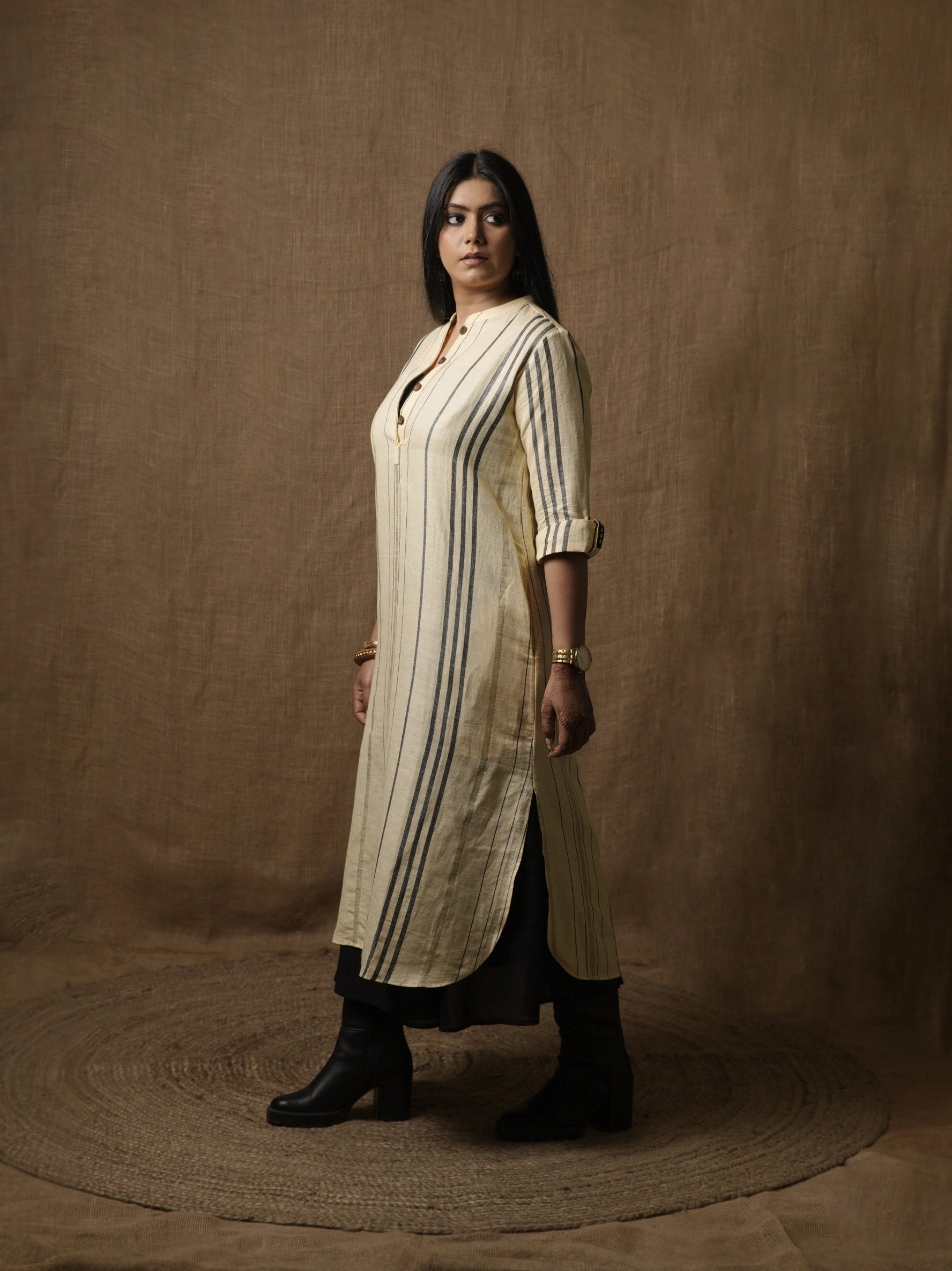 THE CLASSIC KURTA DRESS  - LEMON