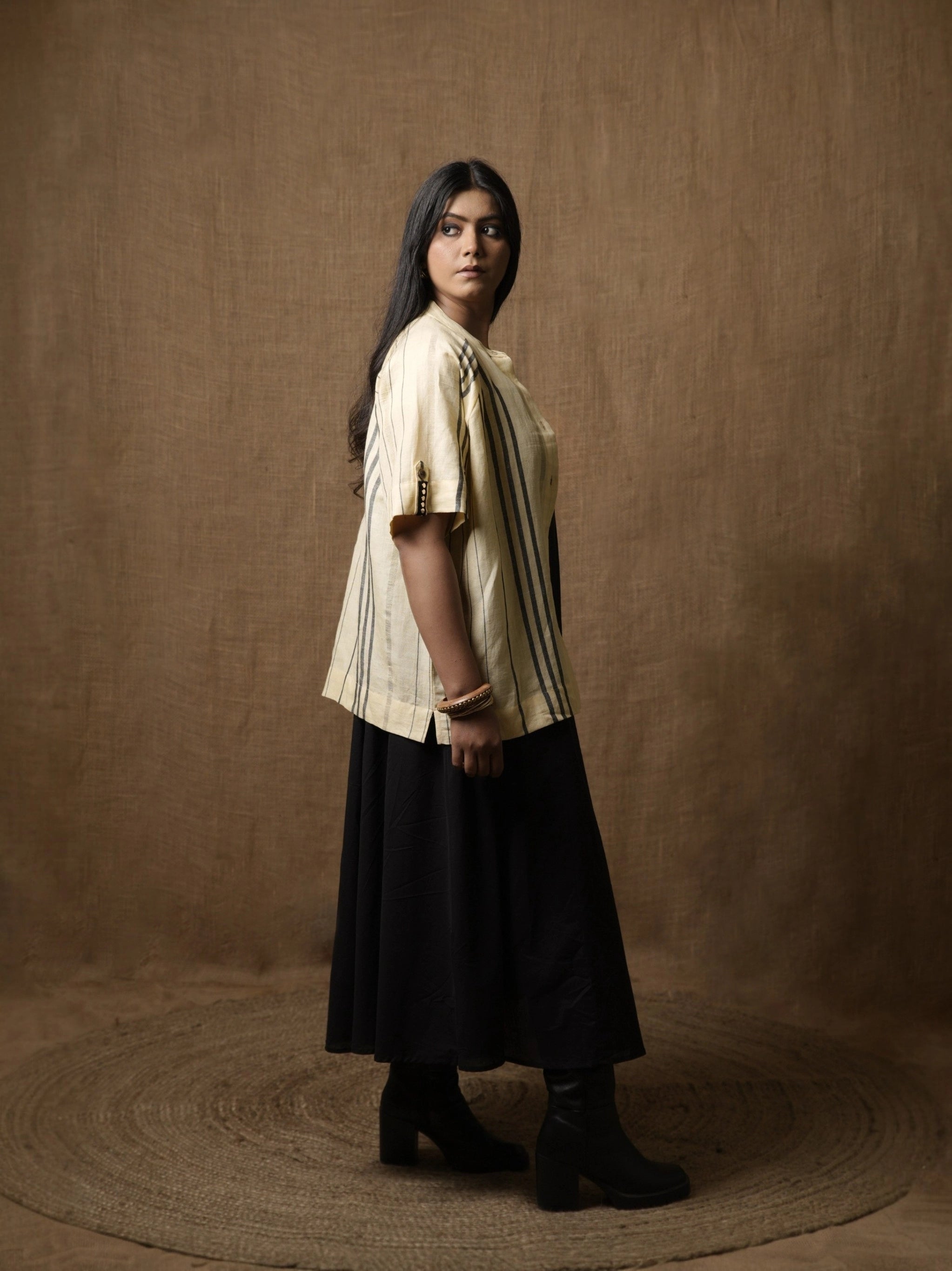 WRANGLEN SLEEVE LEMON SHIRT TOP