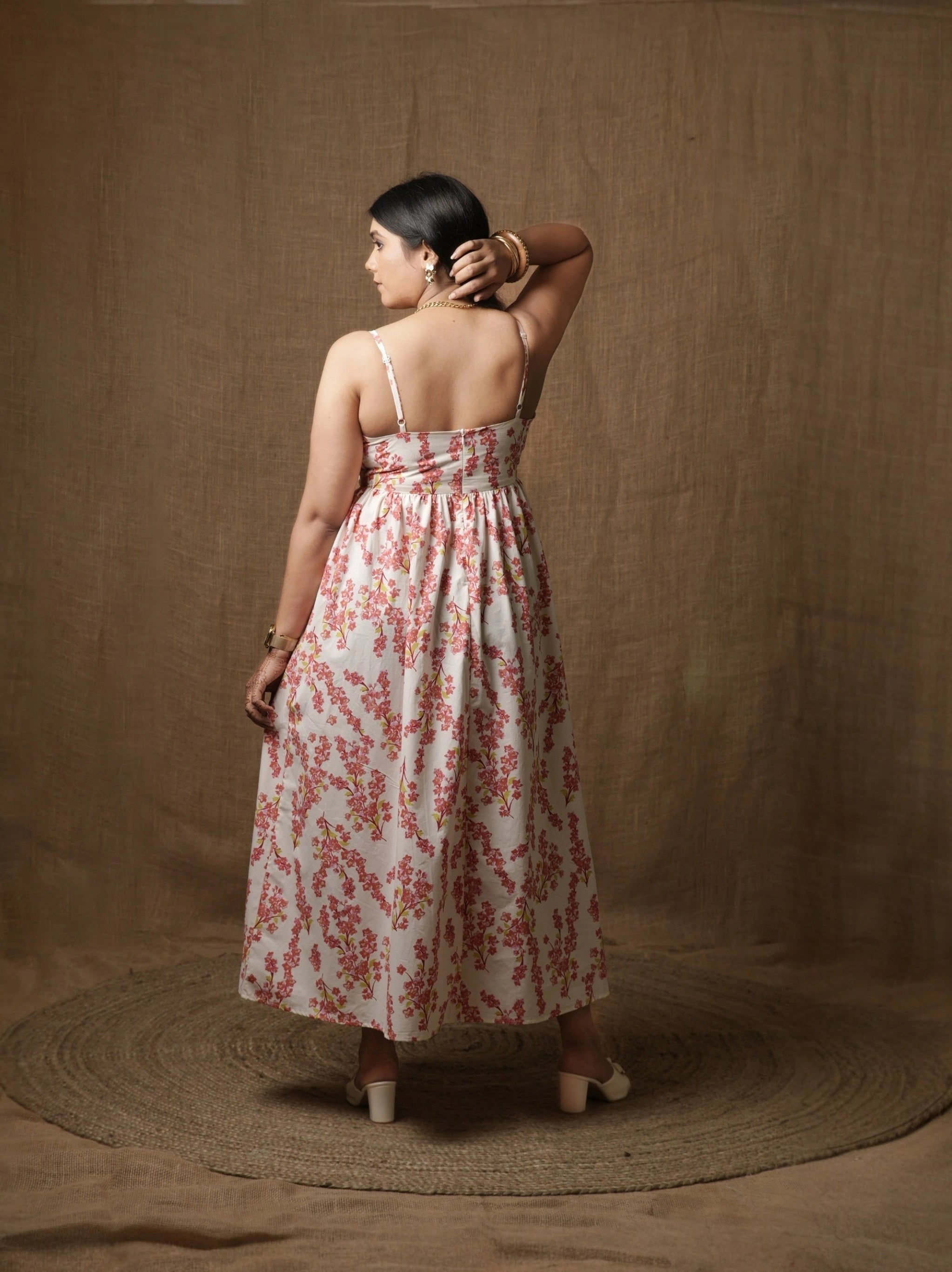 THE SWEETHEART MIDI DRESS - CHERRY BLOSSOM