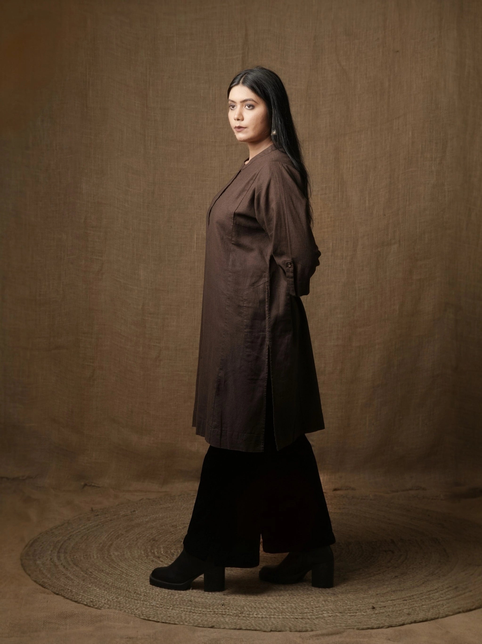 THE HIND BHARAT KURTA - BROWN