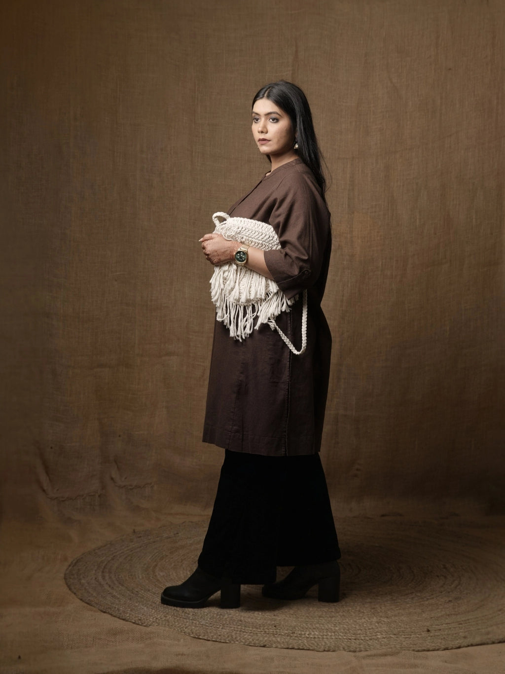 THE HIND BHARAT KURTA - BROWN