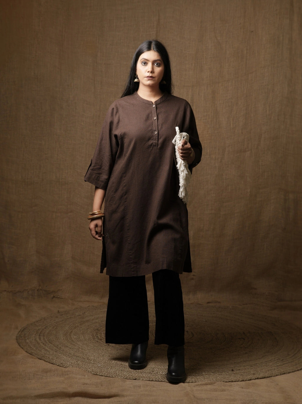 THE HIND BHARAT KURTA - BROWN