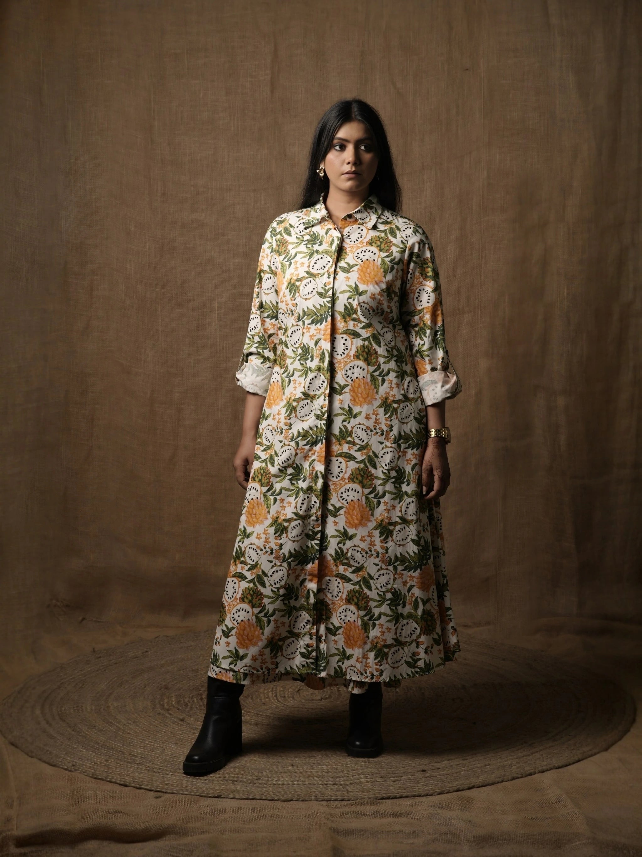 ALINE SHIRT DRESS - WILD FOREST