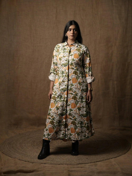 ALINE SHIRT DRESS - WILD FOREST