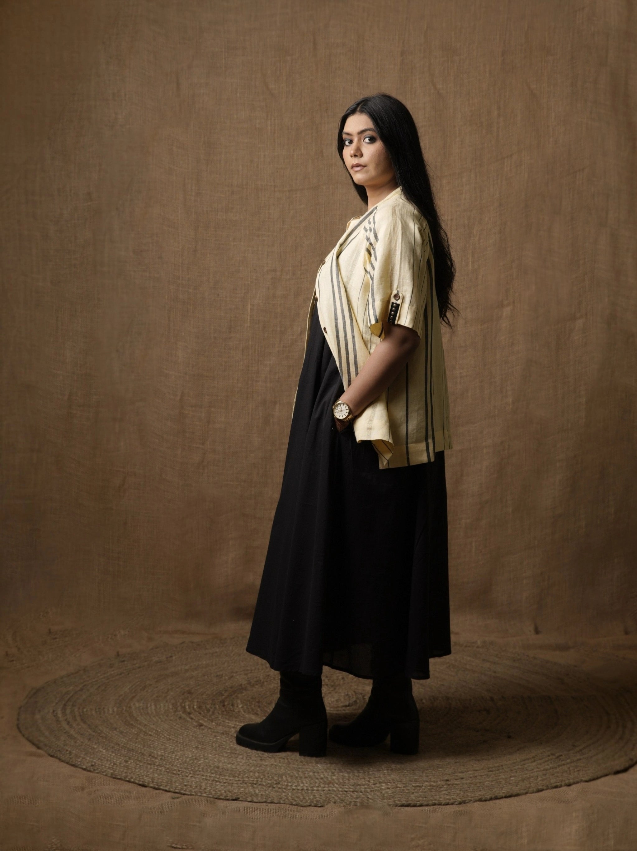 WRANGLEN SLEEVE LEMON SHIRT TOP