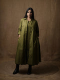 ALINE SHIRT DRESS - OLIVE GREEN