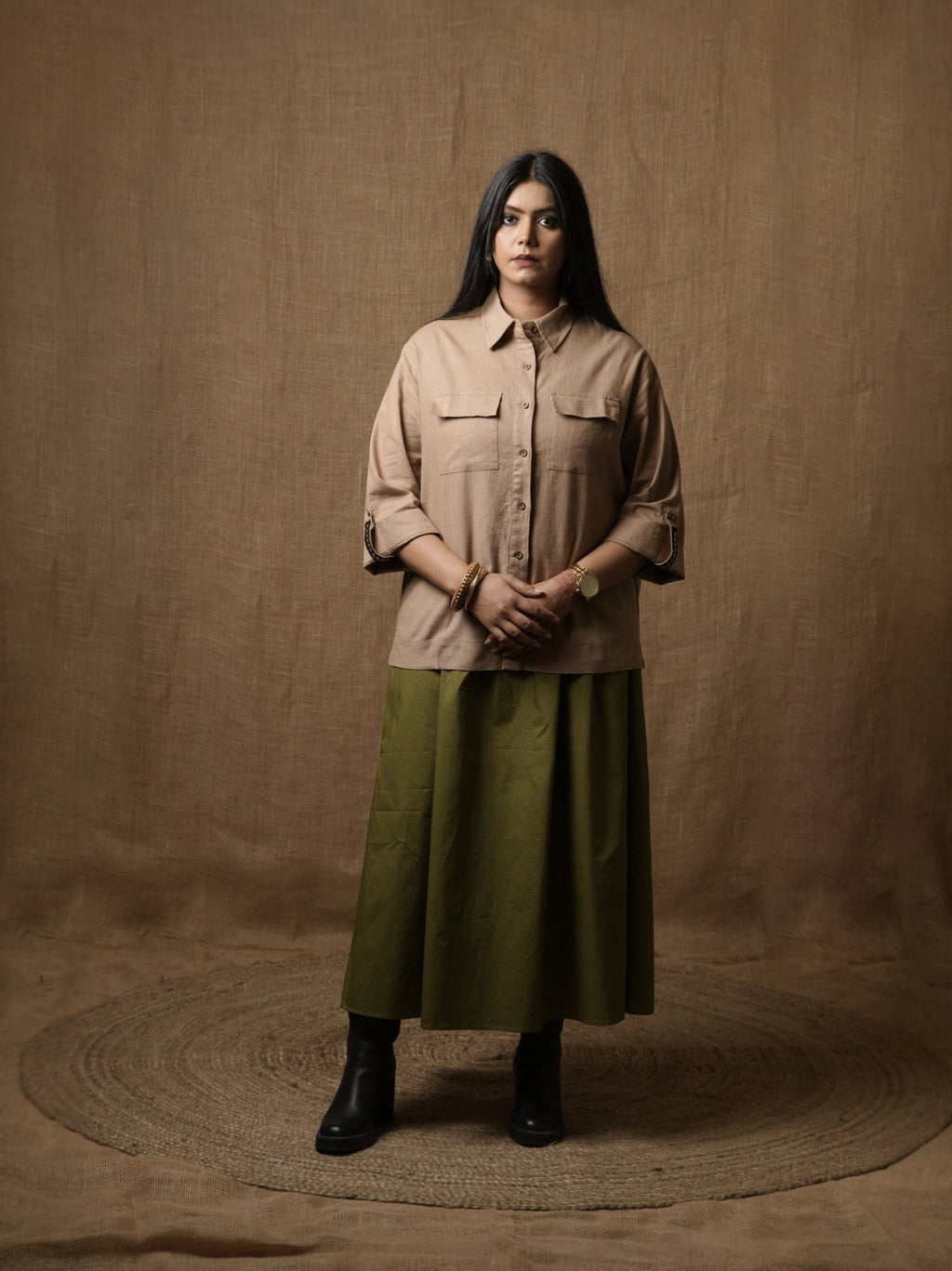 POLICE SHIRT TOP - BEIGE