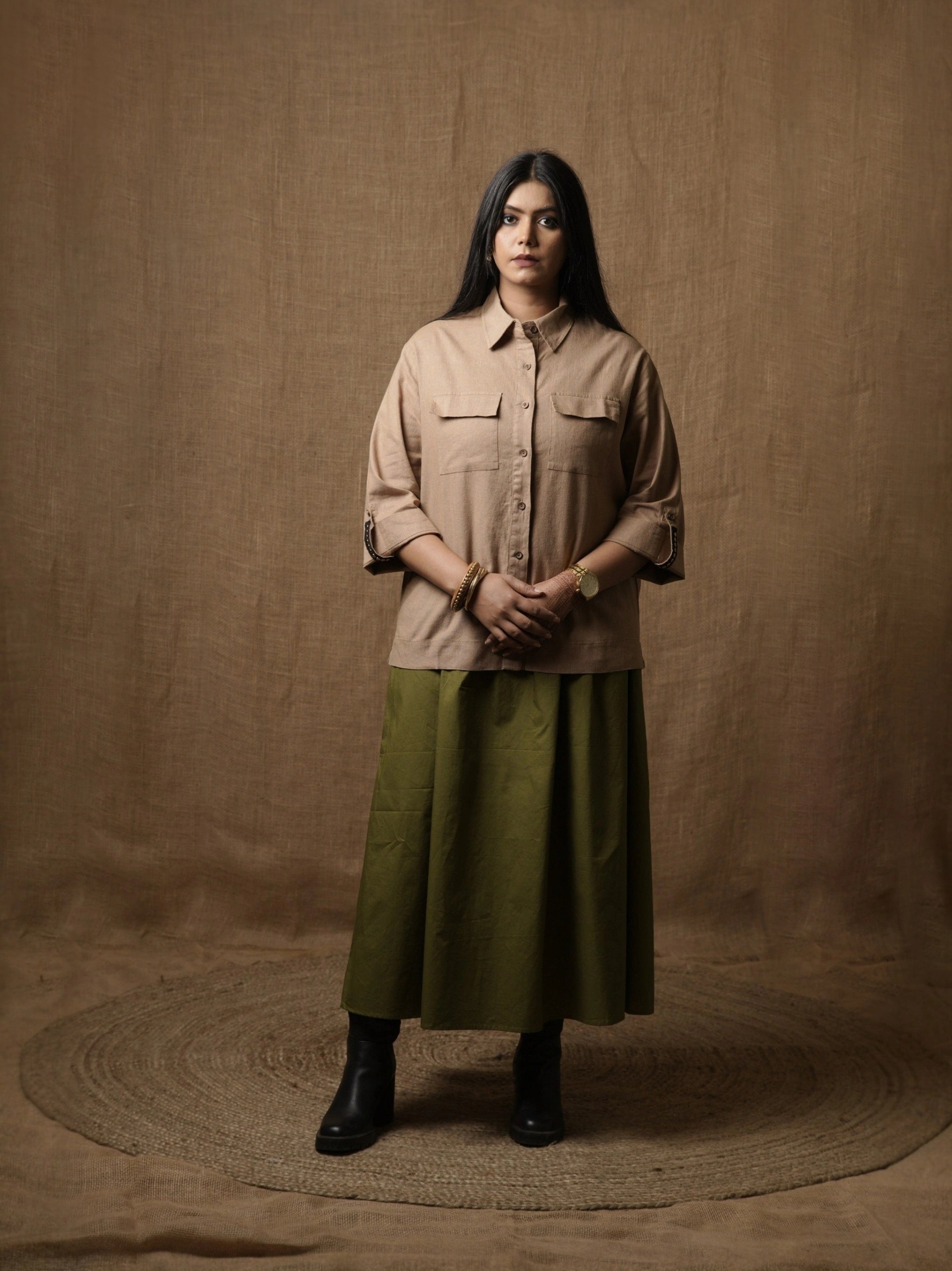 POLICE SHIRT TOP - BEIGE