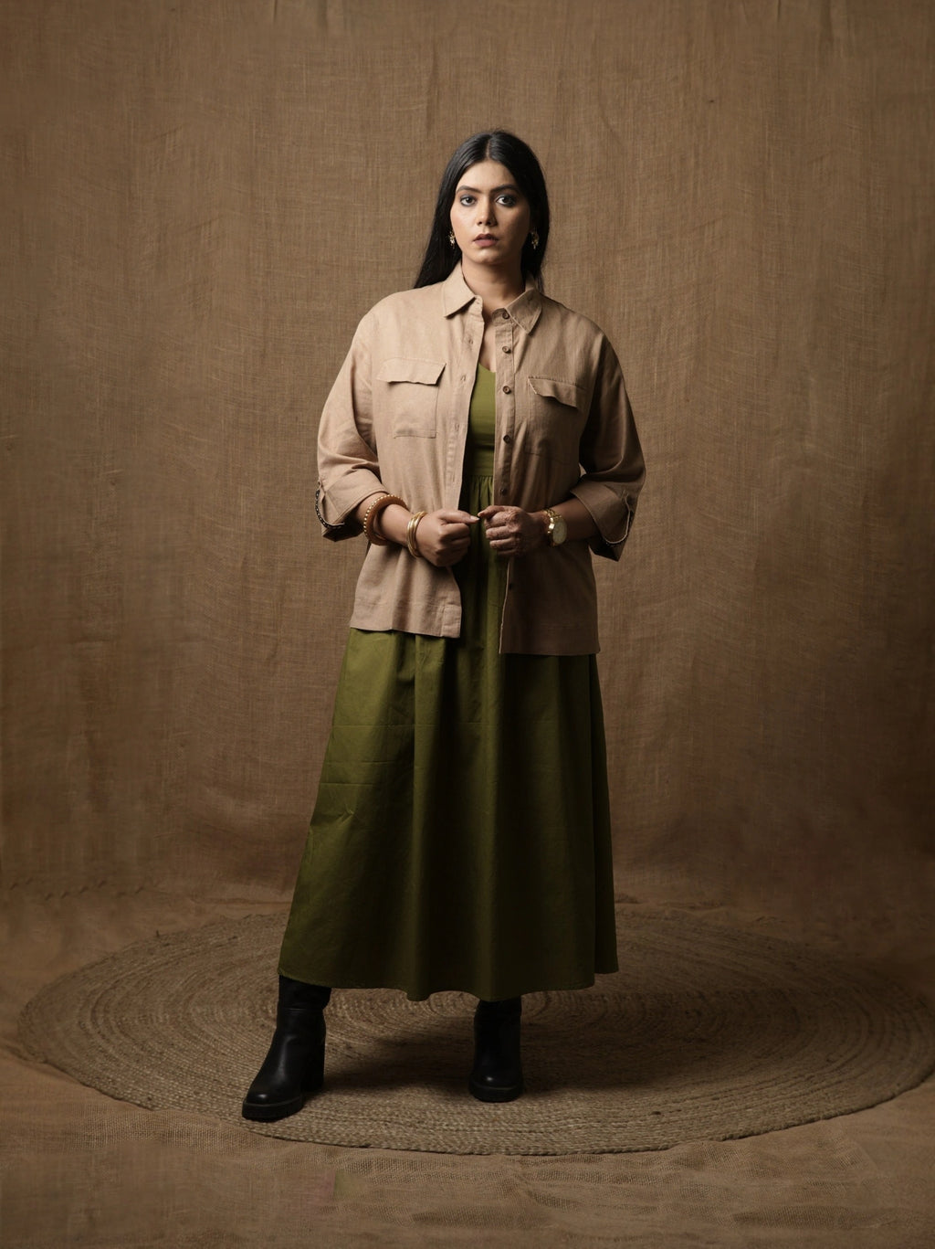 POLICE SHIRT TOP - BEIGE