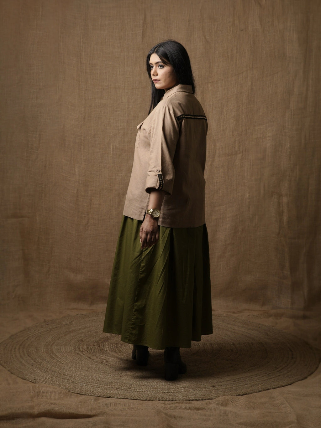 POLICE SHIRT TOP - BEIGE