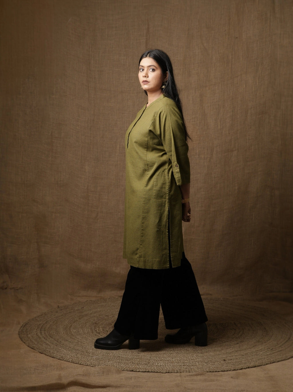 THE HIND BHARAT KURTA - SAGE GREEN