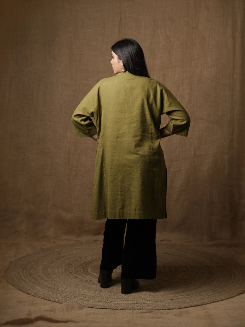 THE HIND BHARAT KURTA - SAGE GREEN