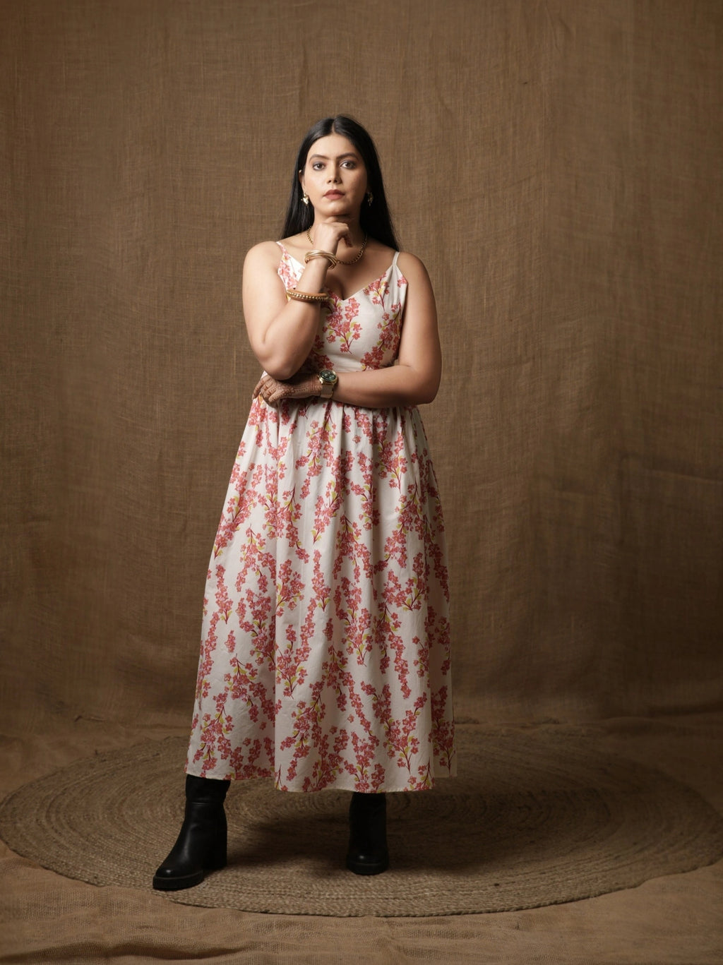 THE SWEETHEART MIDI DRESS - CHERRY BLOSSOM